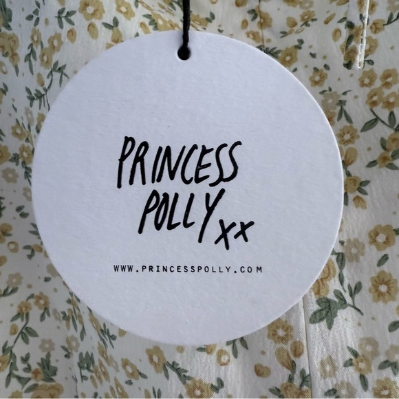 NWT PRINCESS POLLY Acer Yellow Foral Halter Mini Dress 2 - Picture 9 of 14